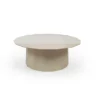 Octagonal wooden table on a white background.