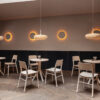 Pop Chairs from Sipa in a cafe dinning setting