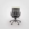 Ergonomic office chair with mesh backrest on a white background.