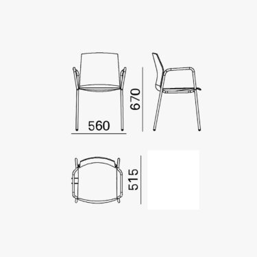Kabi 4-Leg Armchair | Designer Dining Chairs
