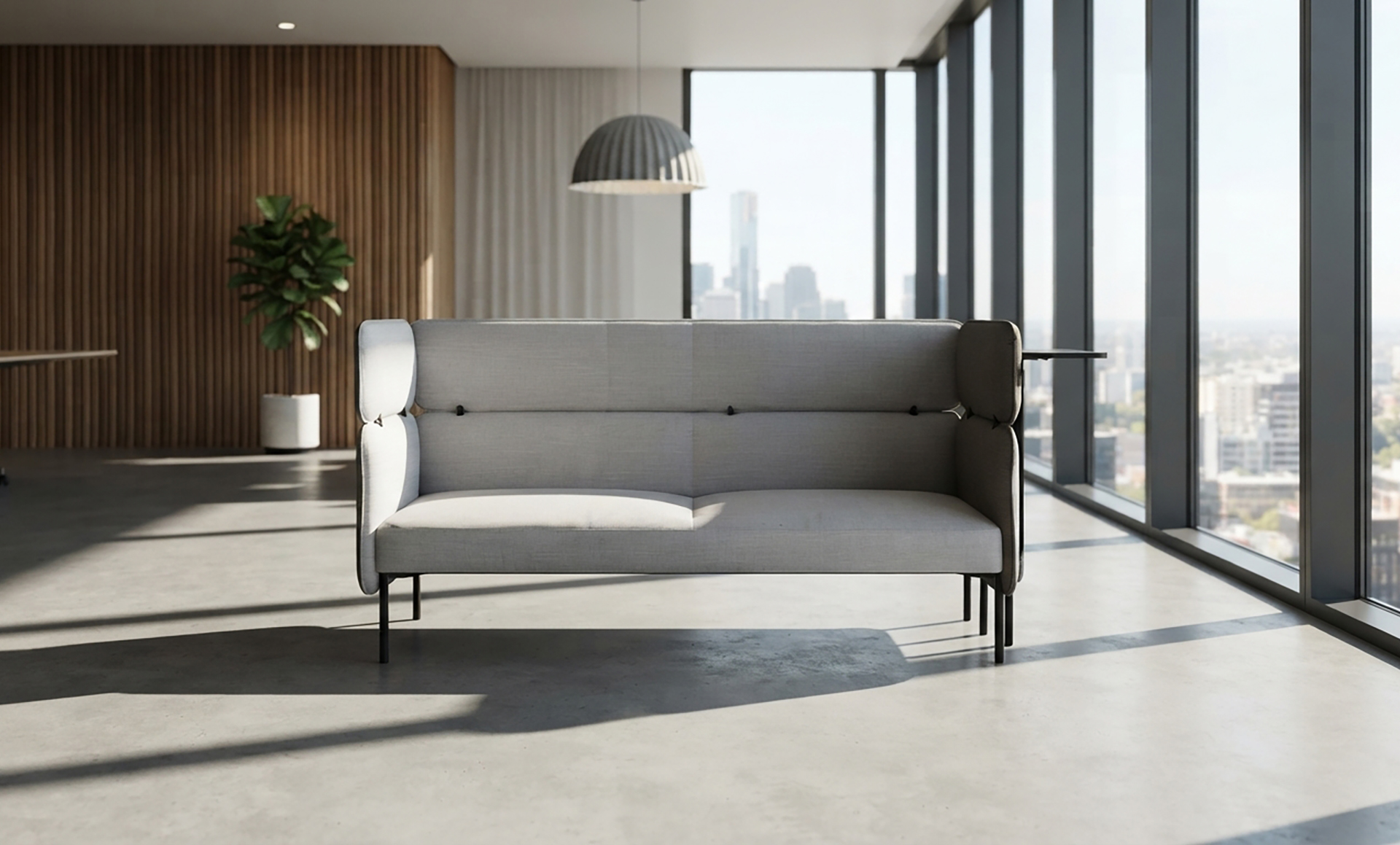 Adapt 3-Seat Midback Lounge With Rear Table - Image 2