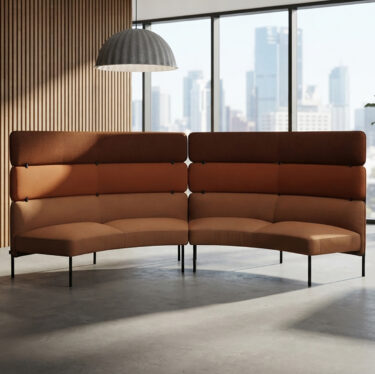 Adapt Midback Curved Lounge With Rear Table | Designer Sofas